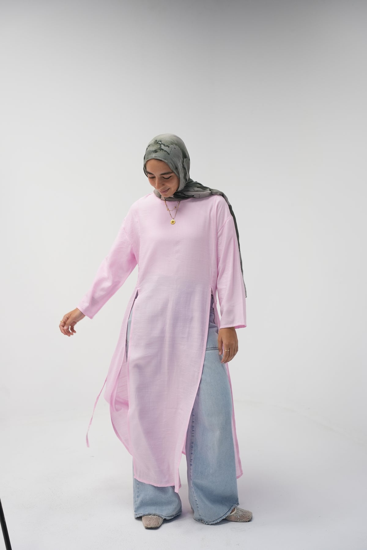 luna slits dress (PINK)