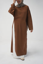 luna slits dress (BROWN)