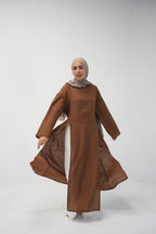 luna slits dress (BROWN)