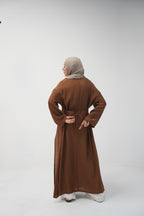 luna slits dress (BROWN)