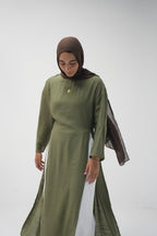 luna slits dress (OLIVE)