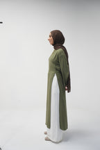 luna slits dress (OLIVE)