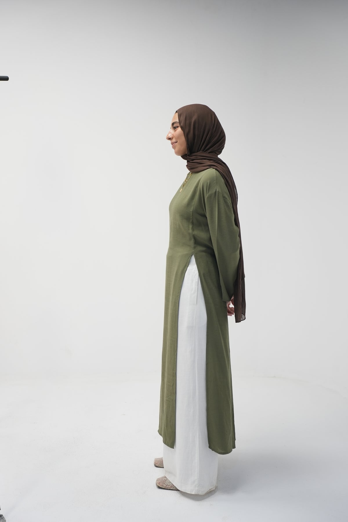 luna slits dress (OLIVE)
