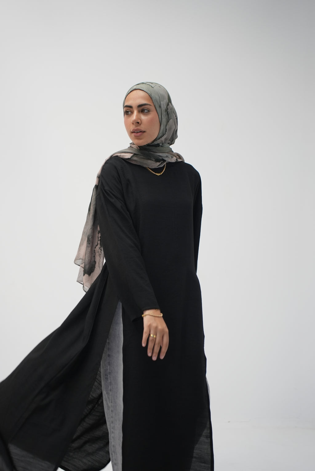 luna slits dress (black)