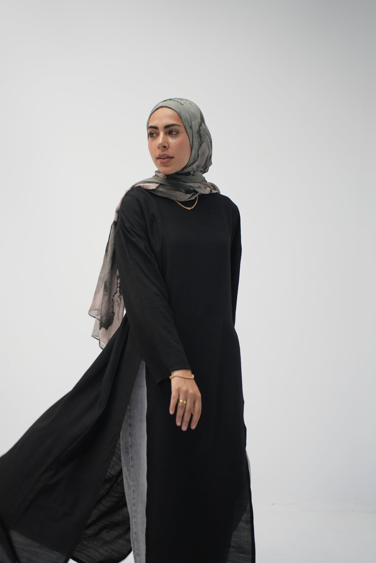 luna slits dress (black)