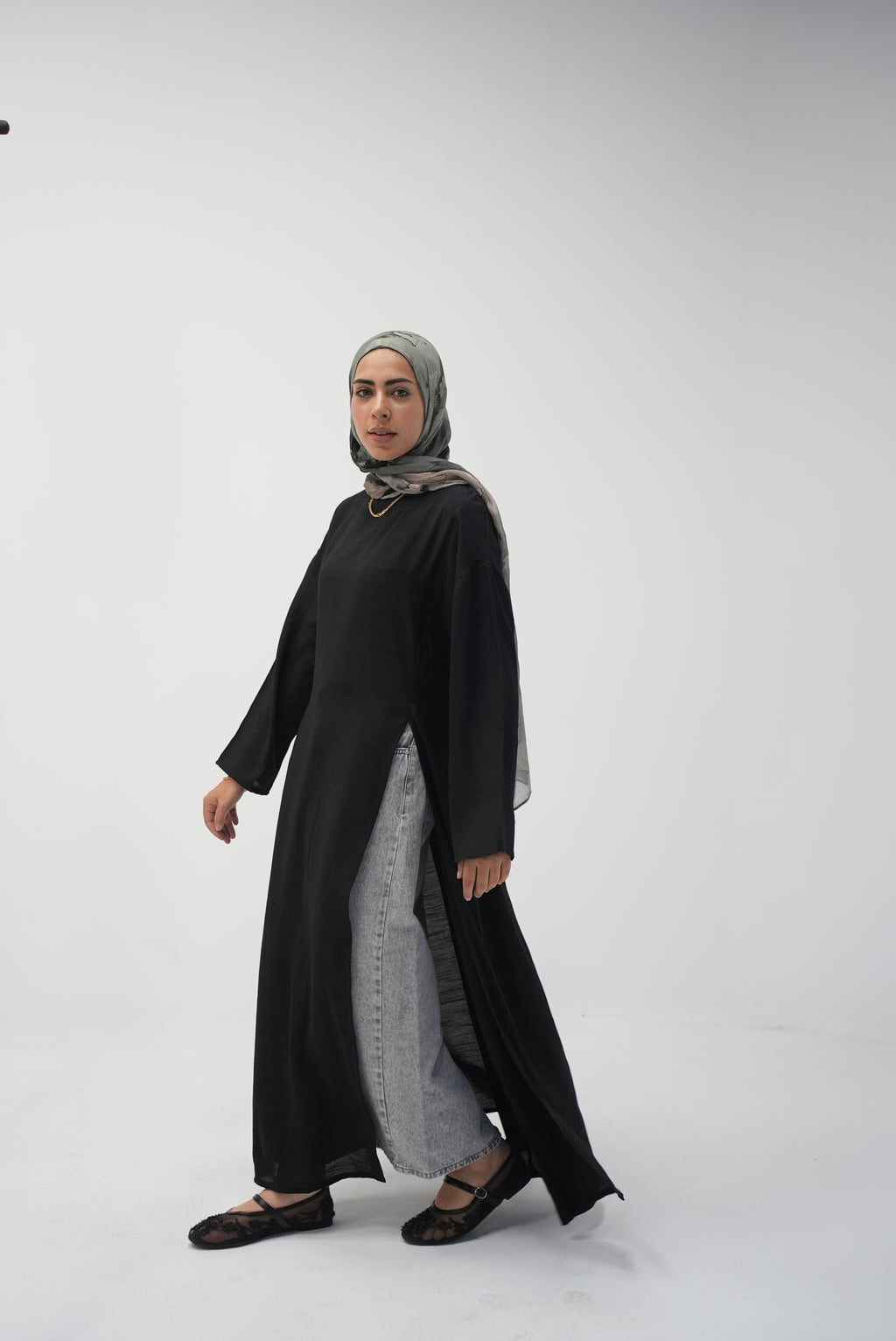 luna slits dress (black)