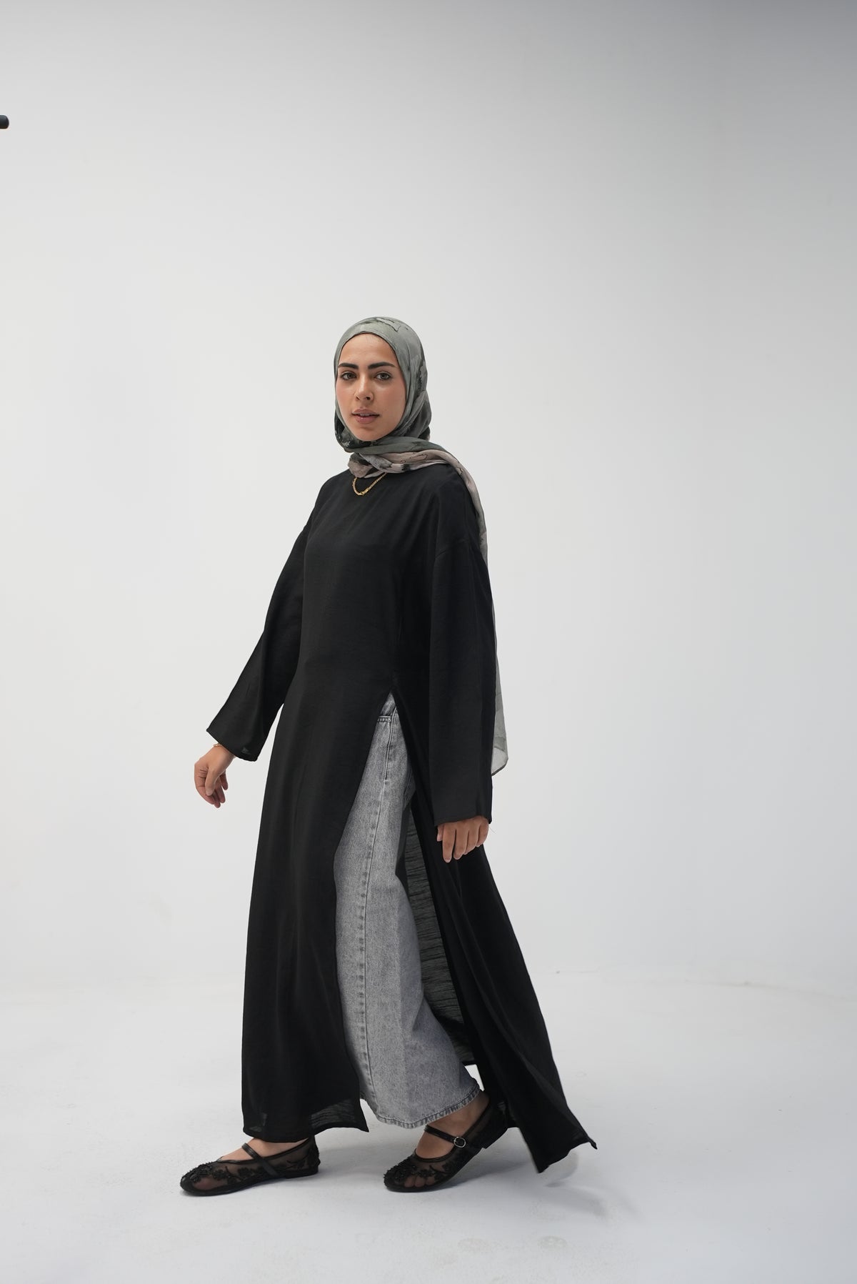 luna slits dress (black)