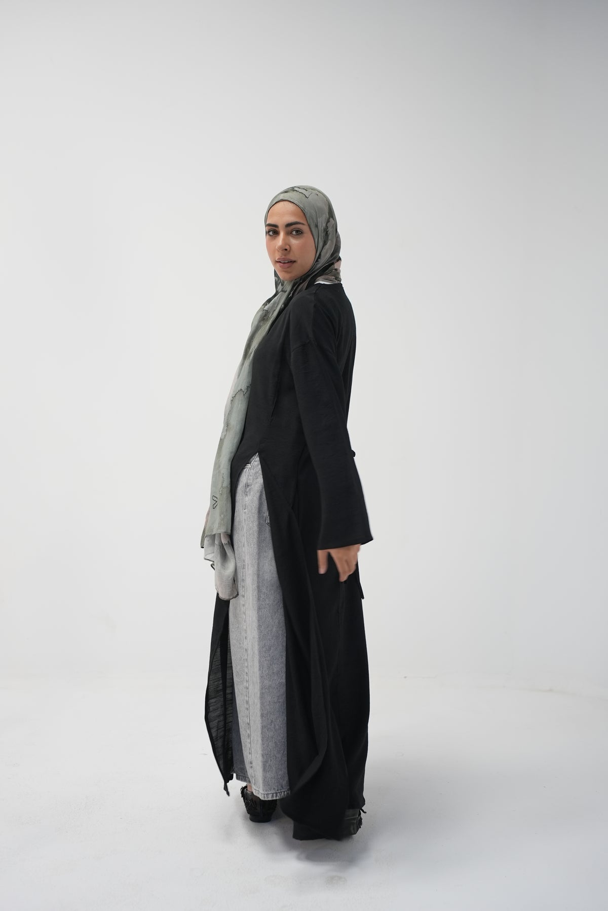 luna slits dress (black)