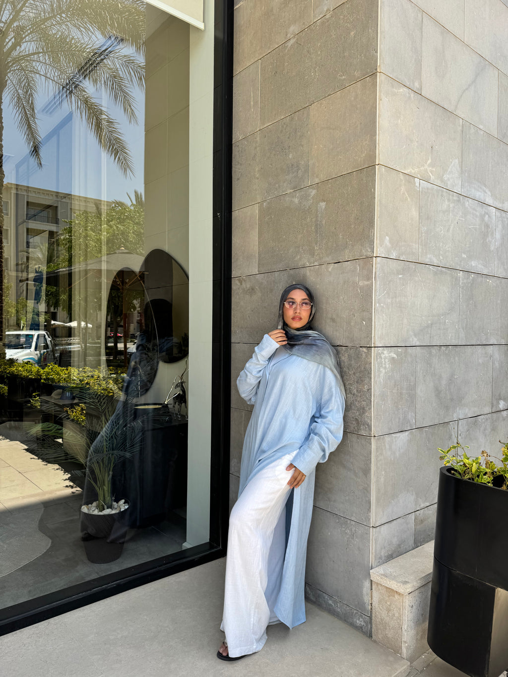 shirt dress(baby blue)